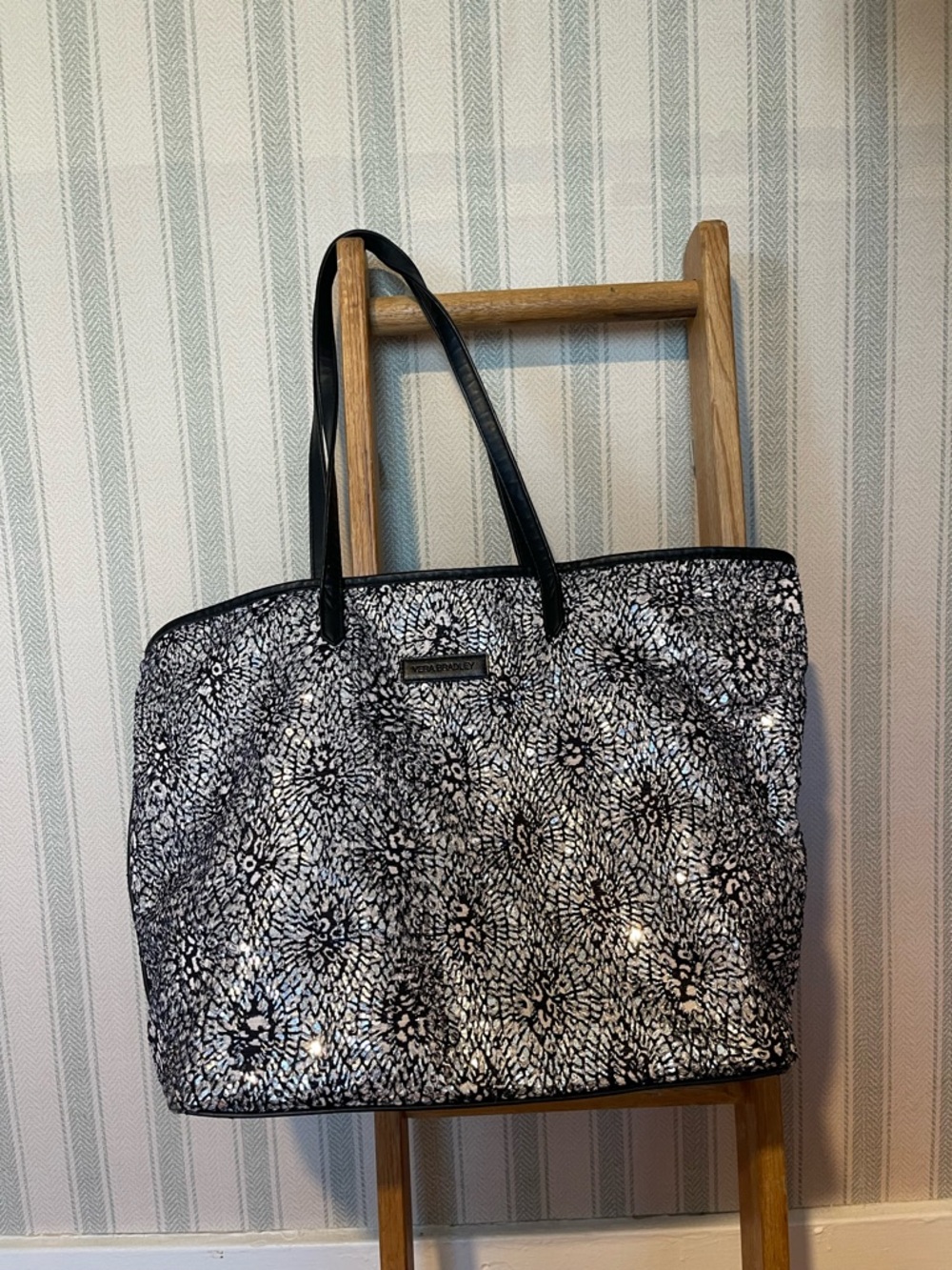Vera Bradley Midnight Paisley pattern with sequin detailing seasonal collection